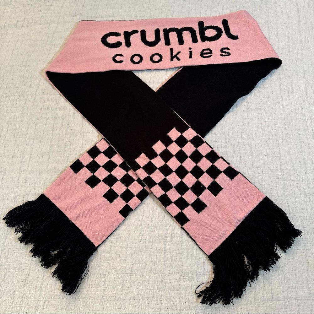 Crumbl Cookie Pink & Black Reversible Scarf